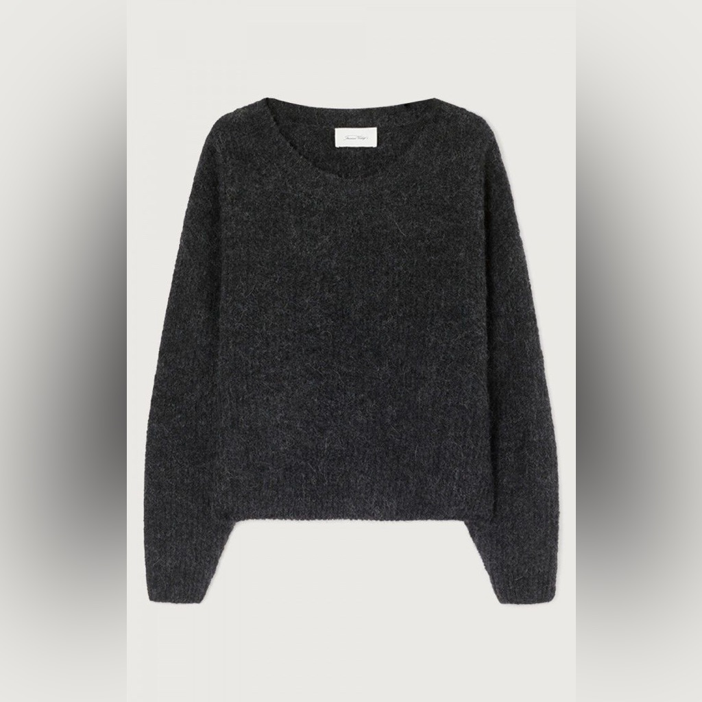 American Vintage East Alpaca Wool Sweater Charcoal Melange (Soft + Cozy)